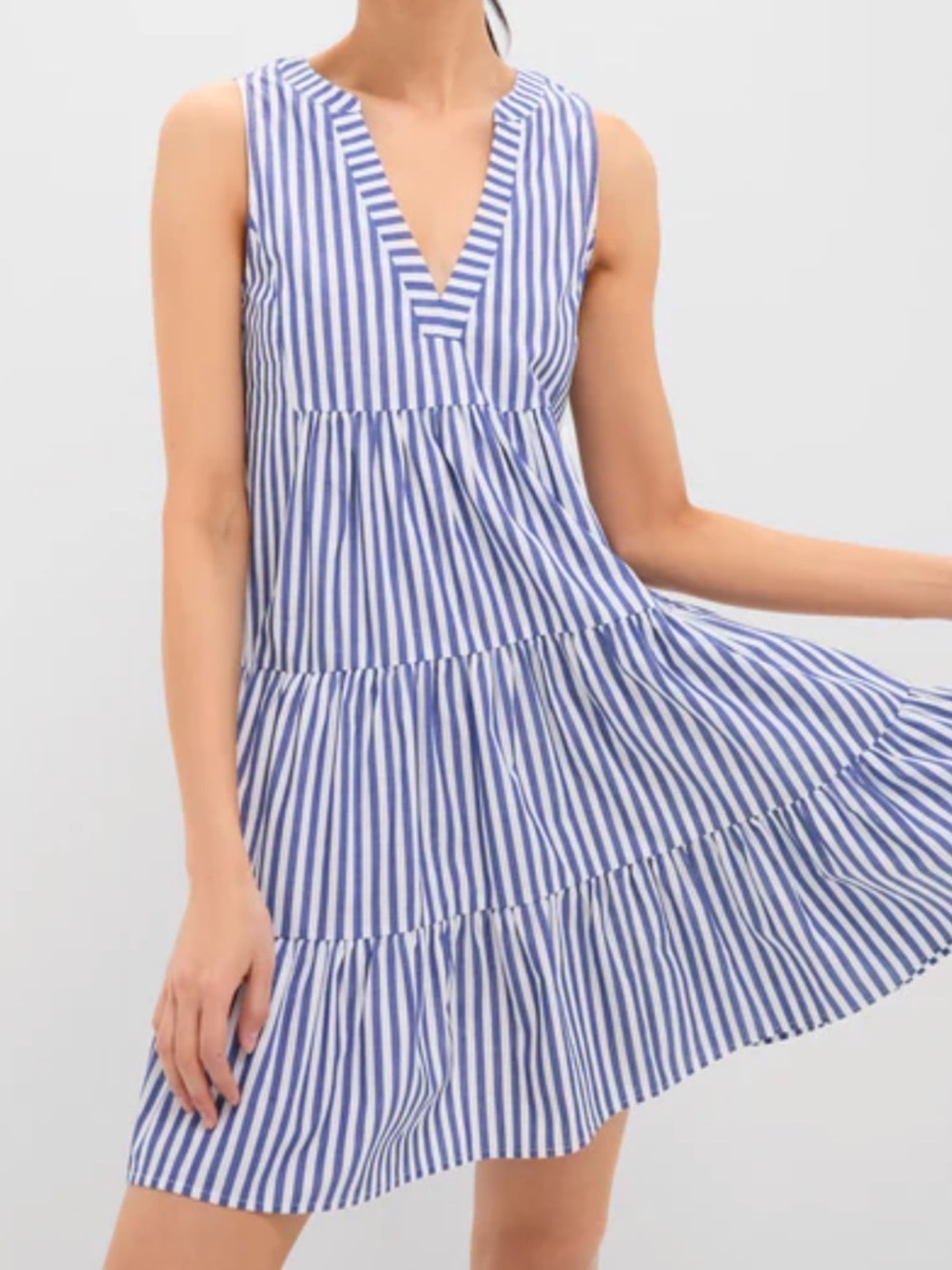 Tuckernuck Pomander Place Blue & White Striped Cotton Kenzo Dress SIZE SMALL